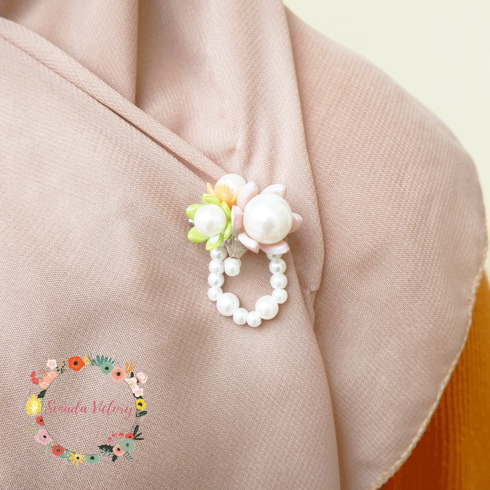 Senada Victory Bross Bahu Hijab Kelopak Bunga Cantik Handmade Aksesoris Fashion SB01