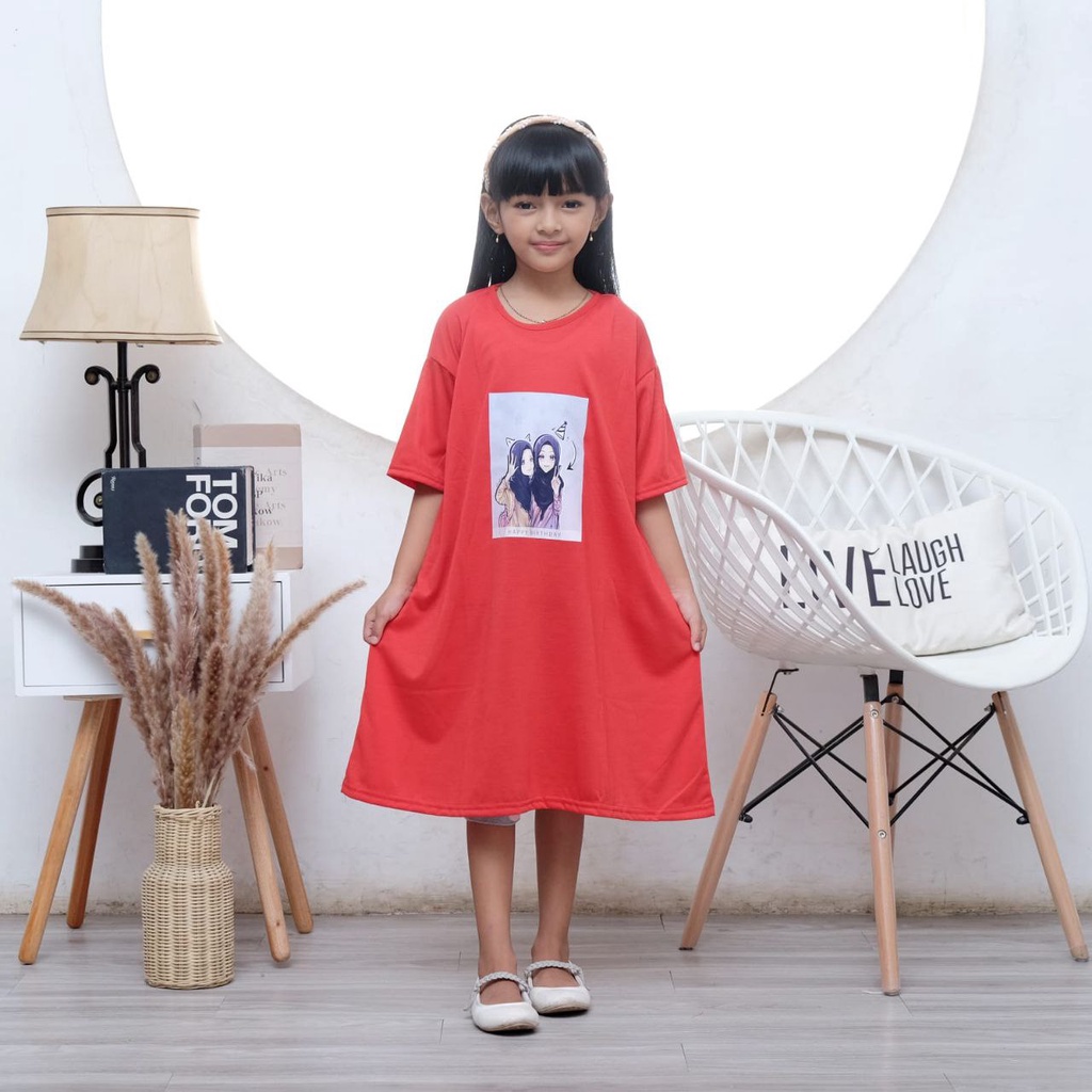 Baju Daster Anak Perempuan 5-7 Th Motif Karakter Dress Anak Kekinian