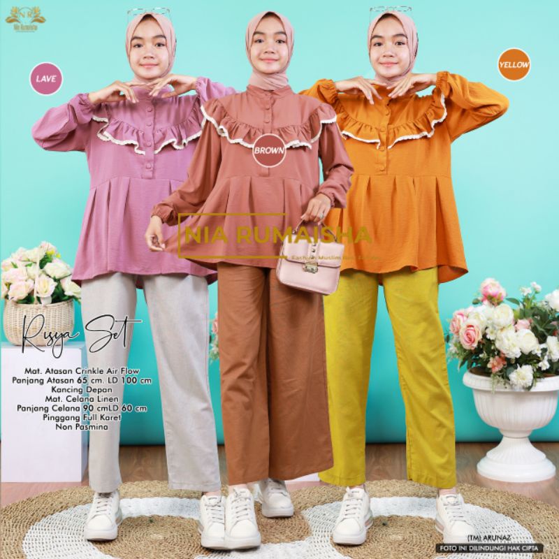 setelan anak perempuan remaja usia 11- 15 tahun non pashmina | risya set ori nia rumaisha