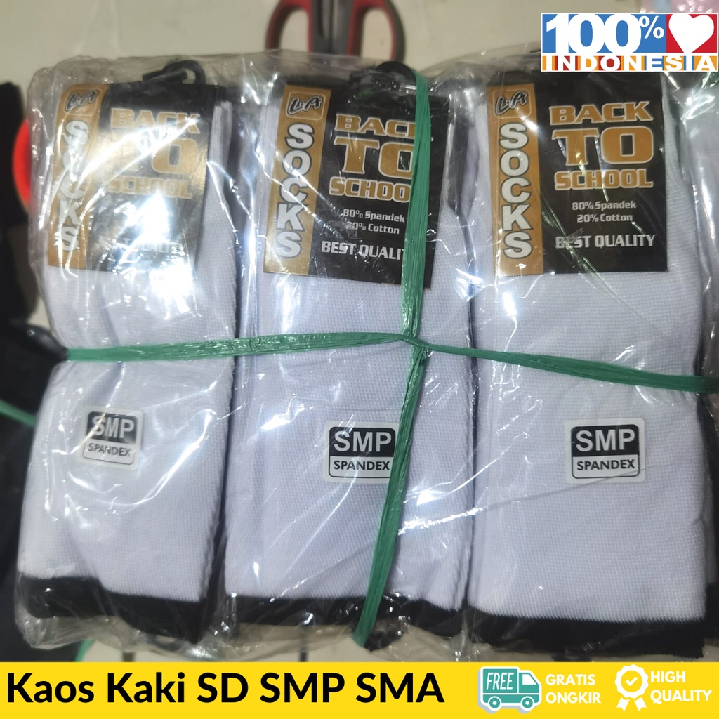 (GROSIR) 12 Pasang Kaos Kaki Anak Sekolah SD SMP SMA PUTIH TELAPAK HITAM Murah -Kaos kaki anak seragam Sekolah SD SMP SMK- kaos kaki anak SD SMP SMA Back To school
