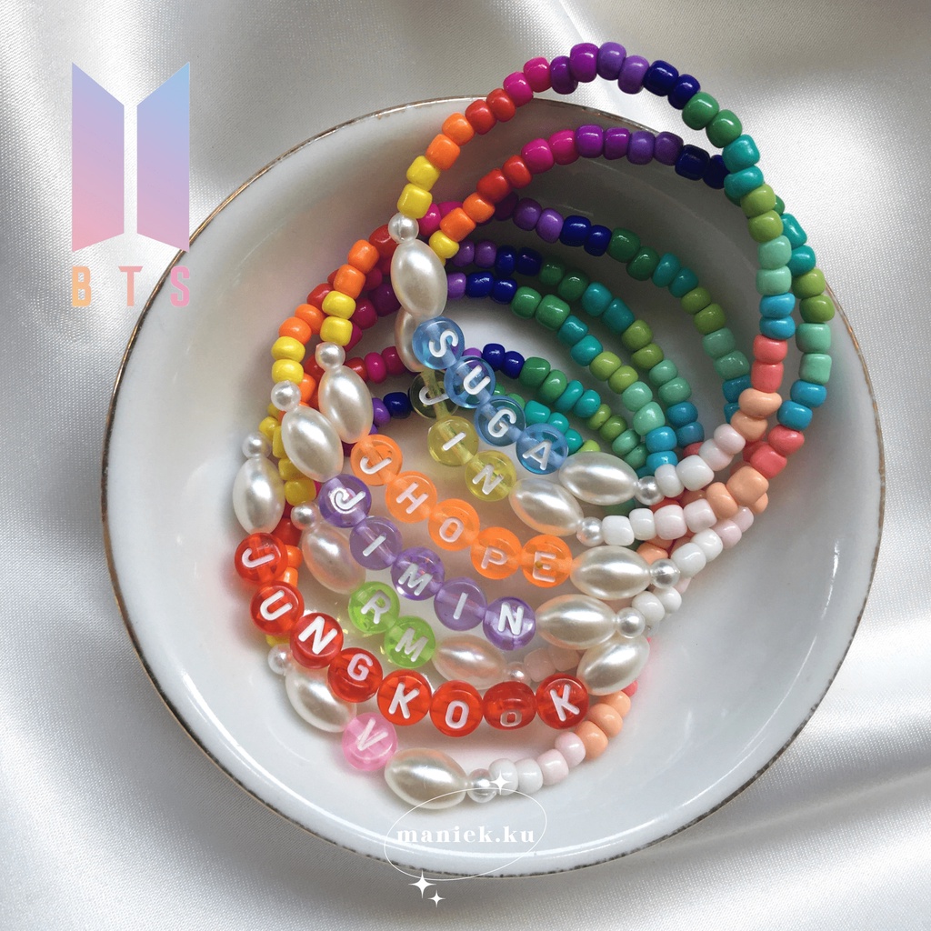 MANIEK.KU Gelang Manik BTS | Bracelet Beads | BTS Member Bracelet | Gelang Manik | Gelang Korea | Ge