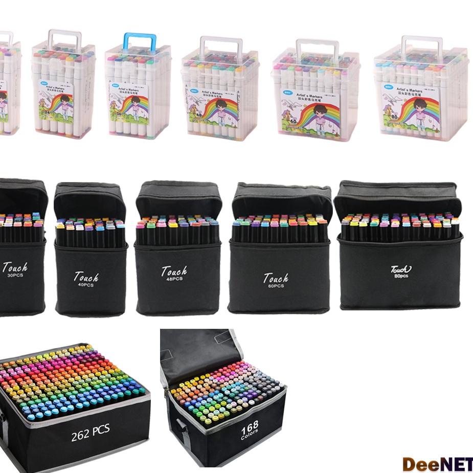 

2V2B-I Touch Spidol Dual Side Fine Art Marker 12 / 24 / 30 / 36 / 40 / 48 / 60 / 80 / 168 / double headed marker set Multi Color 489