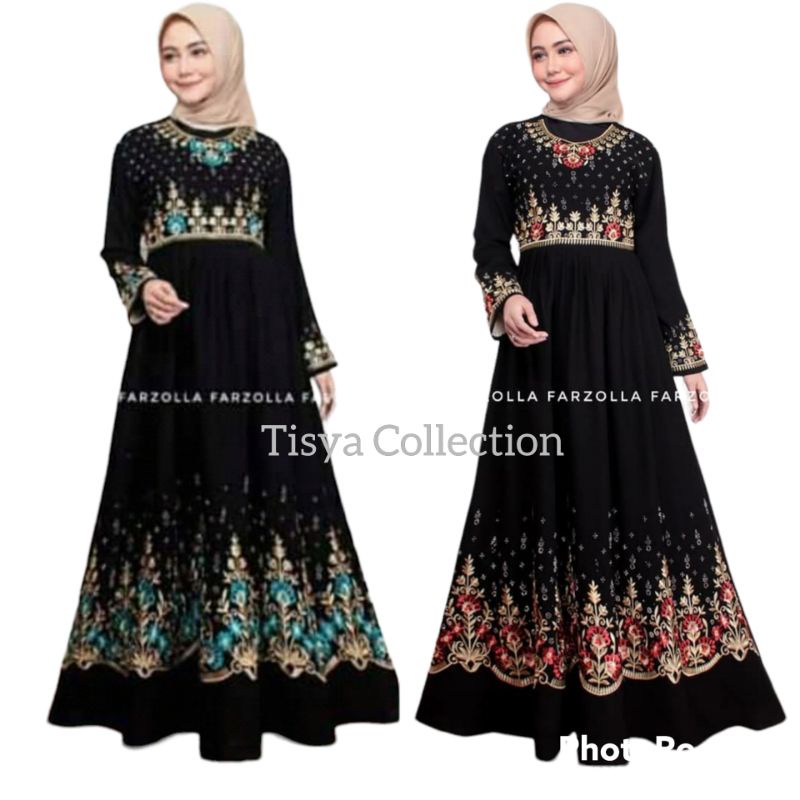 ABAYA TURKEY TERBARU JETBLACK BORDIR KOMPUTER