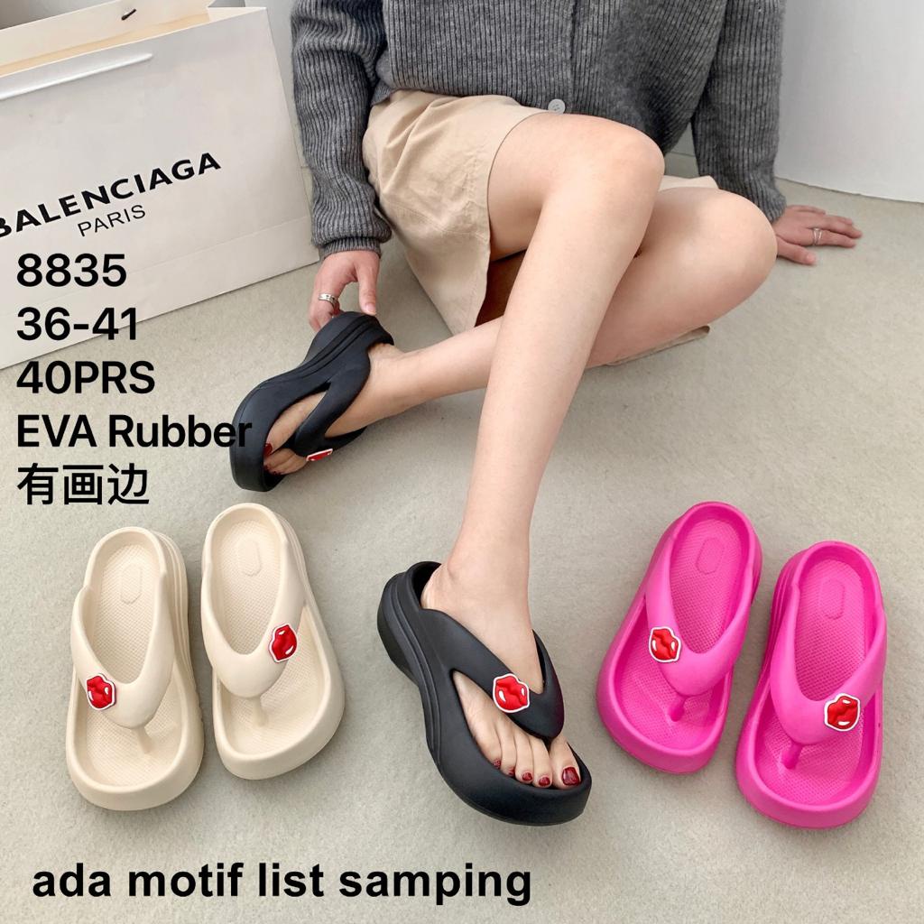 Sandal Jepit Variasi Kiss Wanita Jelly Wedges Eva Import Balance 8835