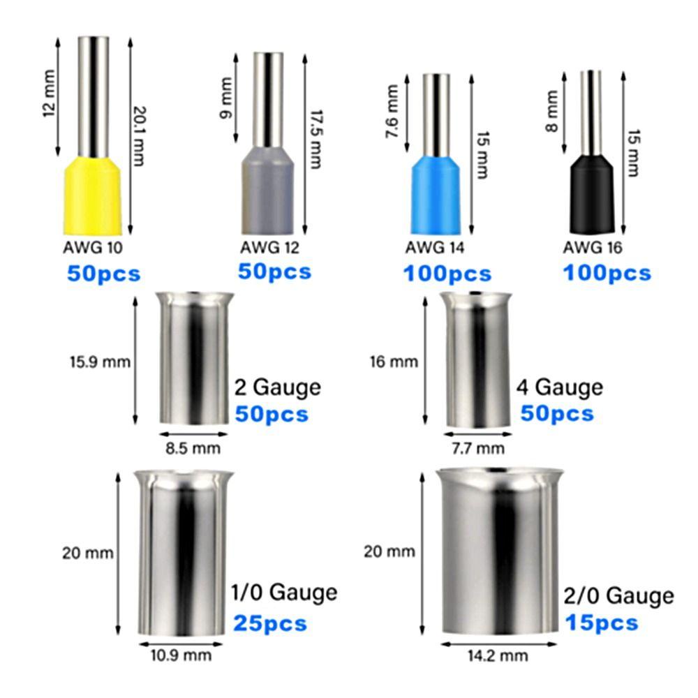 TOP Terminal Crimp Kabel Ferrules Uninsulated Wire Connector Wire Ferrules Kits