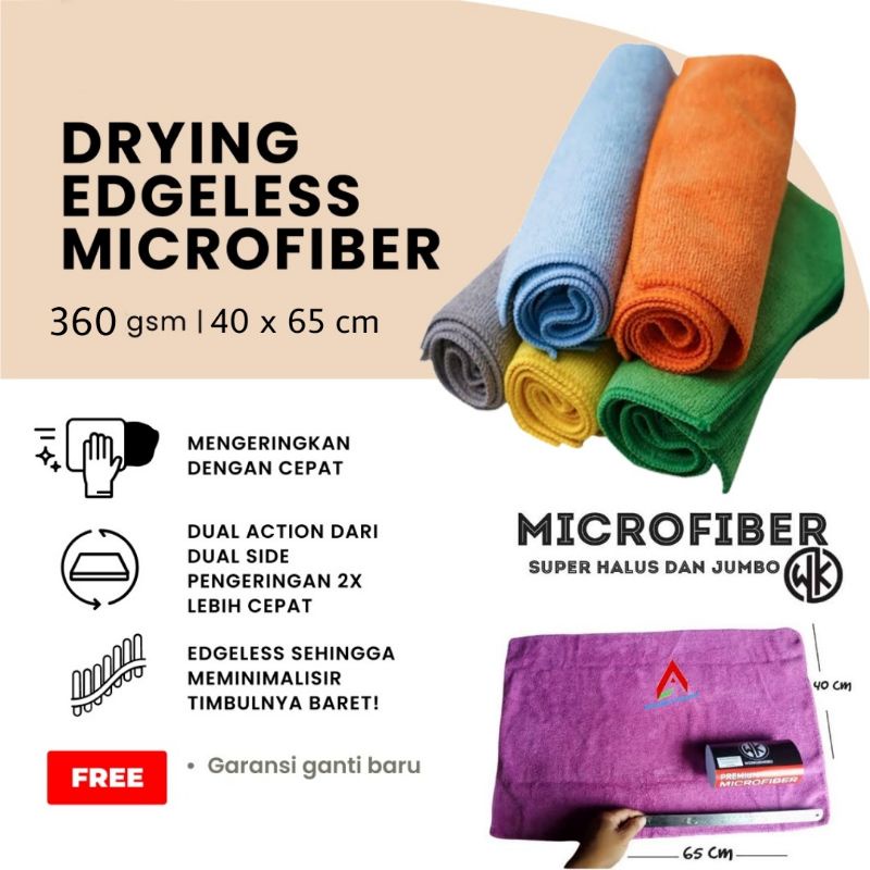 Microfiber Pengering Kendaraan / Drying Edgeless Microfiber / Microfiber Jumbo Halus Dan Extra Serap Air