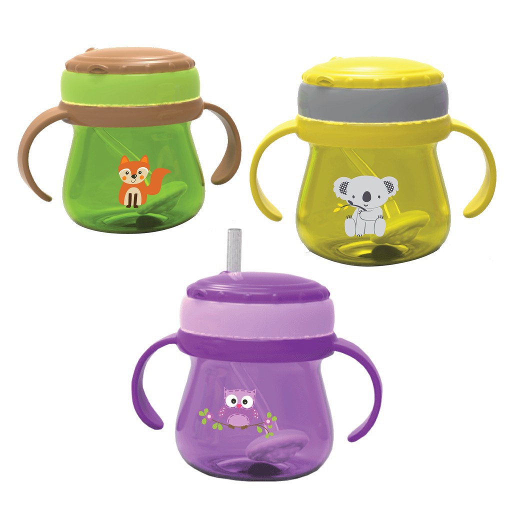Botol Minum Sedotan Baby Safe Training Cup With Straw 250ml Jp019 Botol Minum Bayi Sedotan Anti Tump