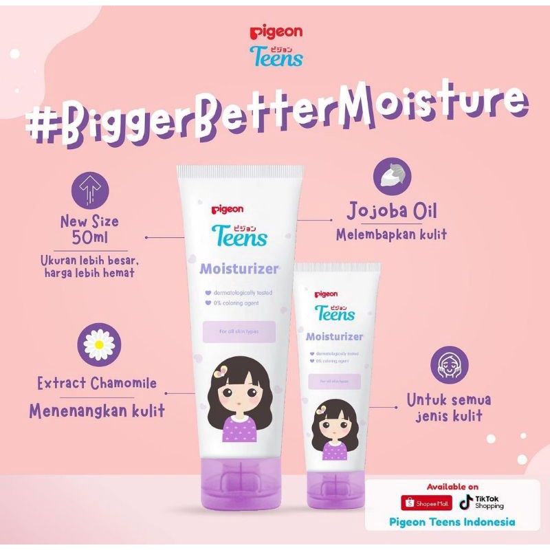 PIGEON Teens Moisturizer Untuk Semua Jenis Kulit | Dengan Ekstrak Jojoba dan Chamomile