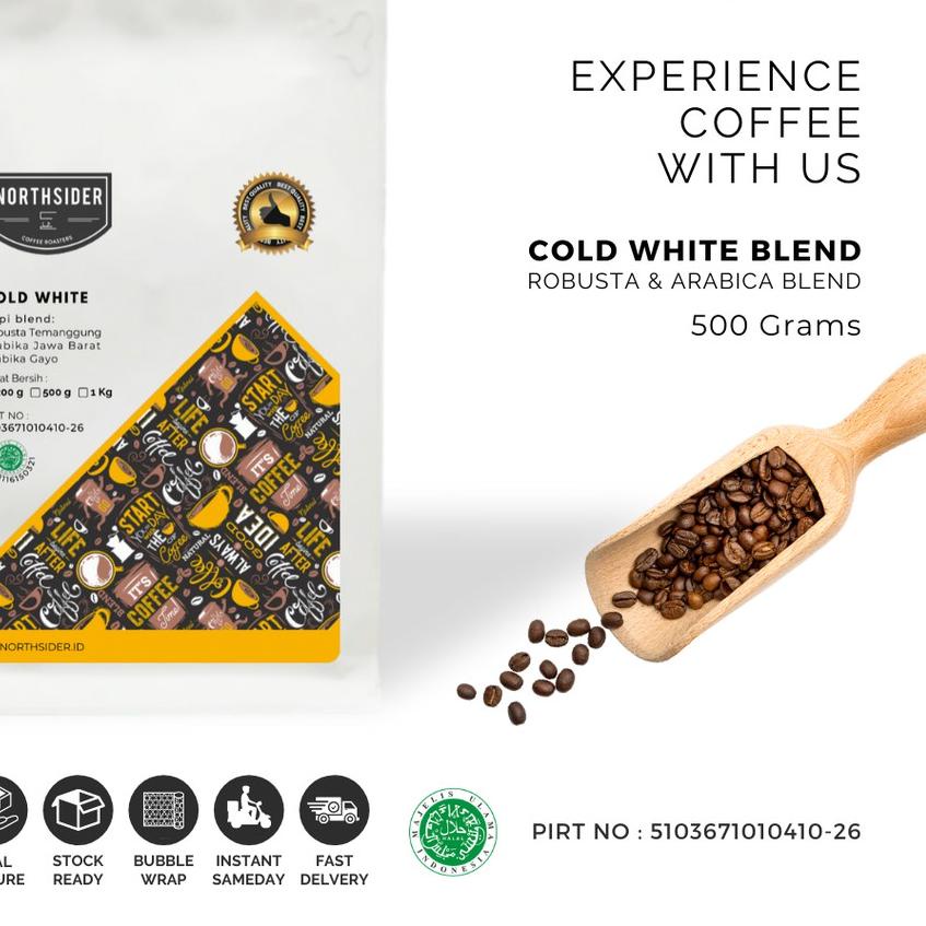 

✰ BIJI KOPI SUSU COLD WHITE BLEND - 500GR NORTHSIDER COFFEE ❂