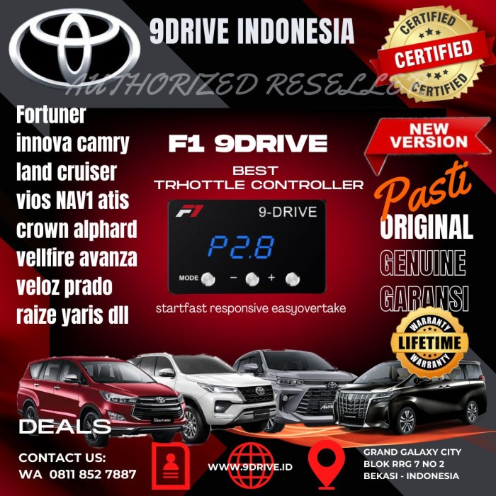 F1 9DRIVE NEW VERSION THROTTLE ACCELERATOR FOR AVANZA /VELOZ