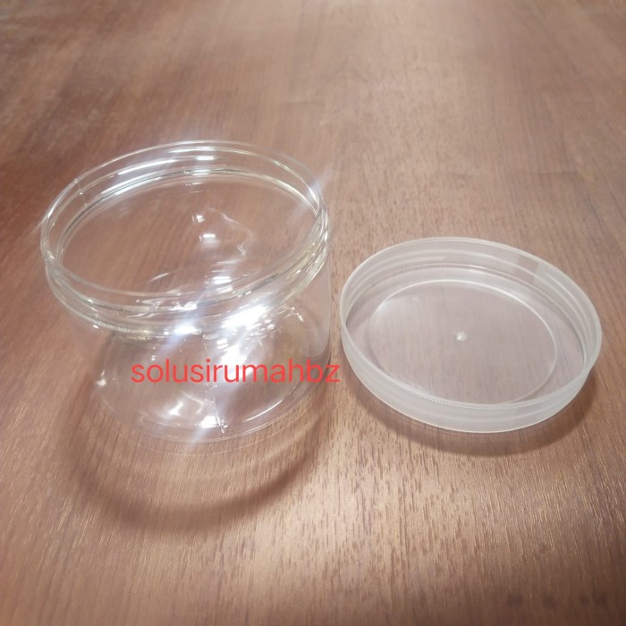 BOTOL TUTUP LEBAR 350ML NECK 93MM PLASTIK BULAT PUTAR PVC bening