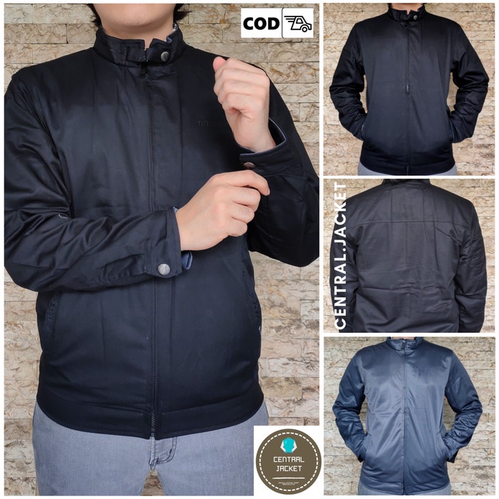 JAKET BOSS BOLAK BALIK ORIGINAL IMPORT - JAKET JAS PRIA BOSS CLASSIC - Hitam, XL