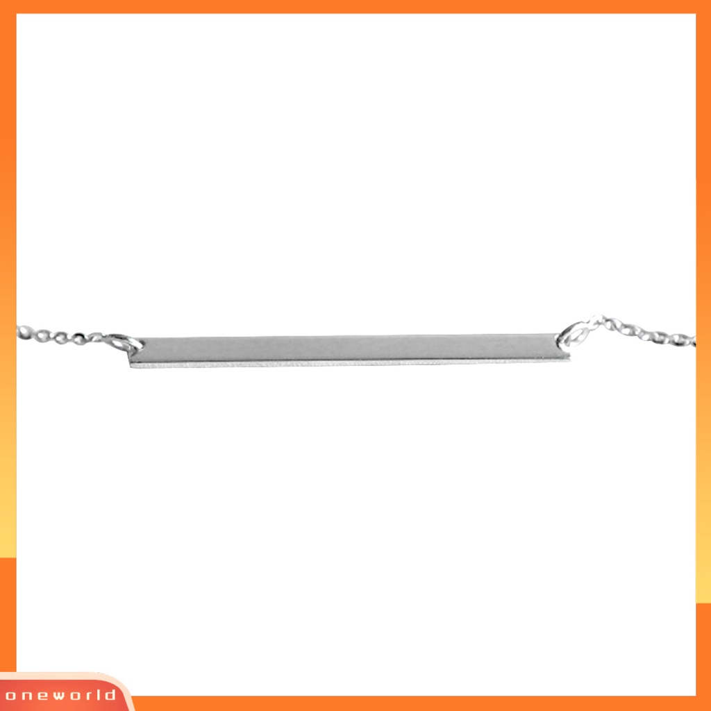 {oneworld} Gelang Simple Fadeless Alloy Slim Bentuk Bar Wanita Bangle Rantai Untuk Pacaran