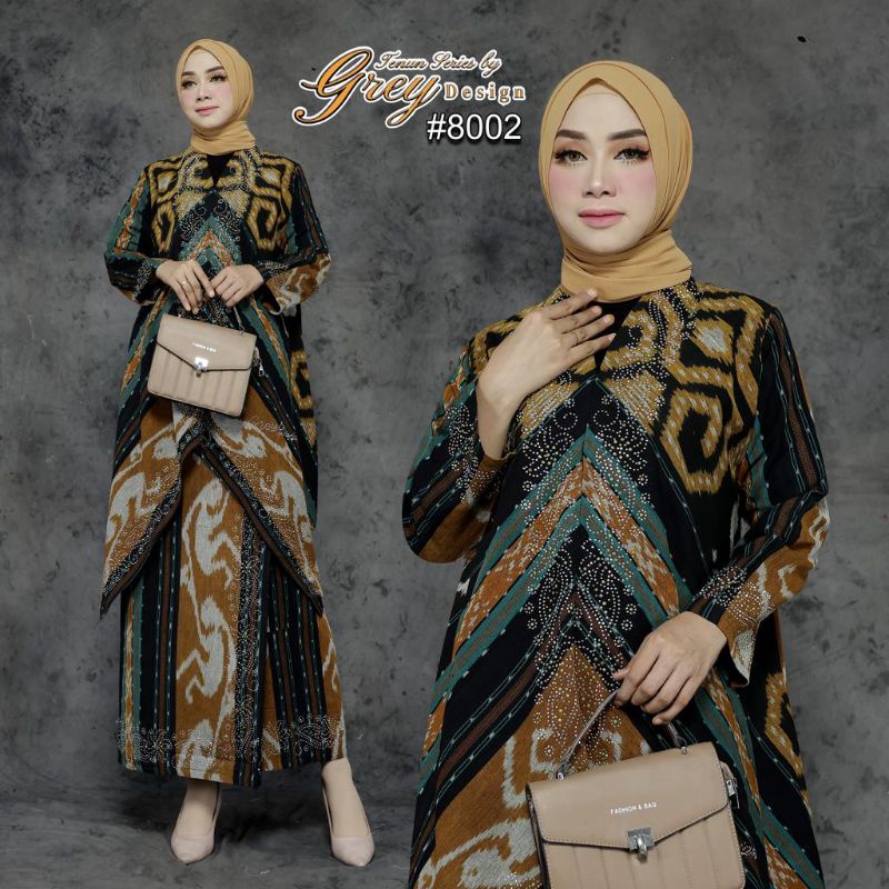 [8002] SETELAN ROK TENUN HIASAN FULL PAYET// By Grey Design