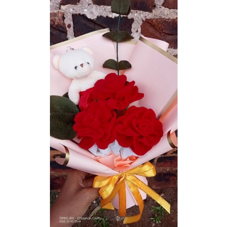 buket mawar flanel