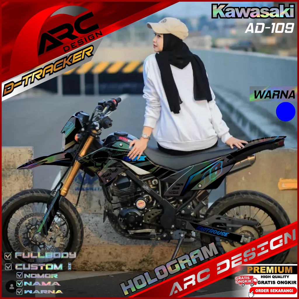 (COD) Decal Sticker HOLOGRAM Motor Cross Dtracker 150 New Fullbody - Dekal Stiker KLX DTX D-Tracker1