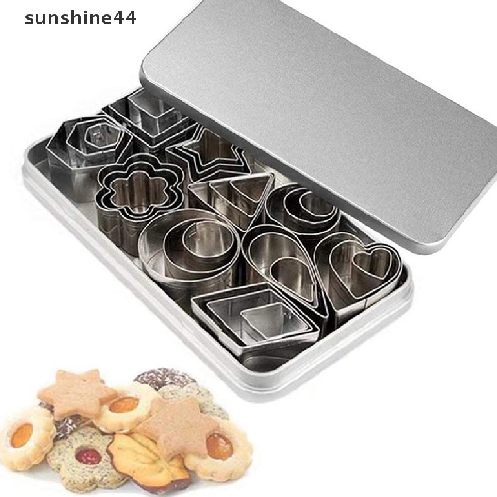 Sunshine 27/30Pcs Cetakan Stainless Steel Untuk Baking Hati Bintang Bentuk Bunga Cetakan Kue.