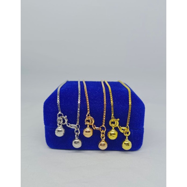 GELANG TANGAN WANITA SILVER 925 ASLI LAPIS EMAS - GELANG ITALI + 2 BEL/ KERINCINGAN - PERHIASAN PERAK 925 ASLI