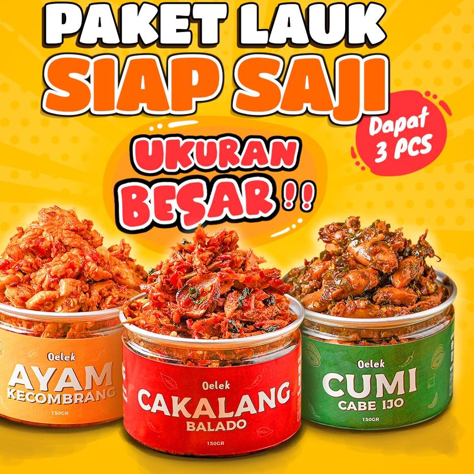 

12.12 FLASH SALE Oelek Paket Lauk Siap Saji / Cumi Cabe Ijo / Ayam Kecombrang / Cakalang Balado / Lauk Siap Saji !!