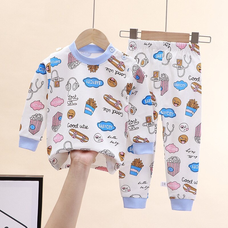 Setelan panjang Anak unisex premium cewe &amp; cowo Setelan panjang usia 0-2 tahun lucu Baju berkarakter