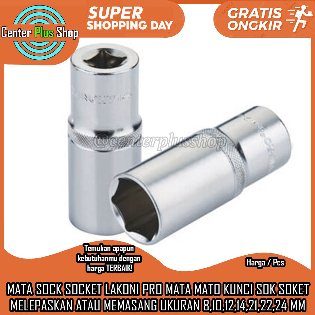MATA SOCK LAKONI PRO SOK SOCKET SOKET PANJANG UKURAN 8 10 12 14 21 22 24 MM MELEPASKAN DAN MEMASANG 