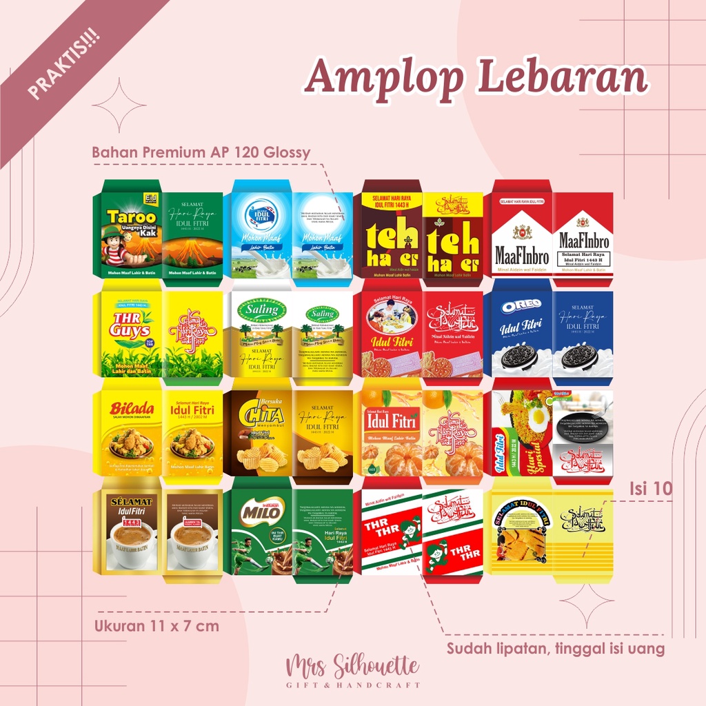 

[PREMIUM] READY STOCK AMPLOP LEBARAN SERI SNACK / JAJANAN / ANGPAO / THR / CUSTOM / IDUL FITRI