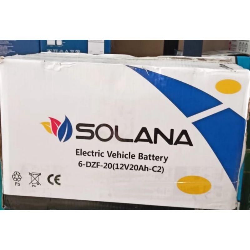 aki kering Solana 12 volt 20 Ah aki sepeda listrik solar panel