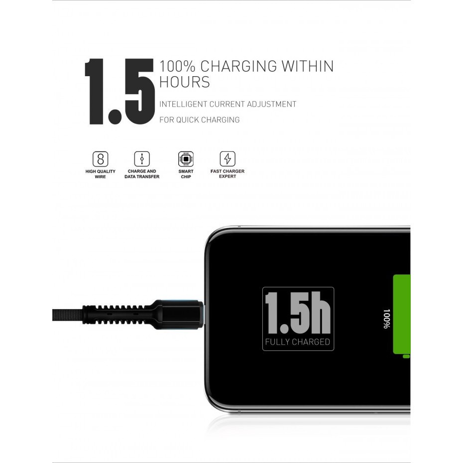 LDNIO LS64-5A - USB to Type-C Data Sync and 5A Fast Charge Cable - 2M