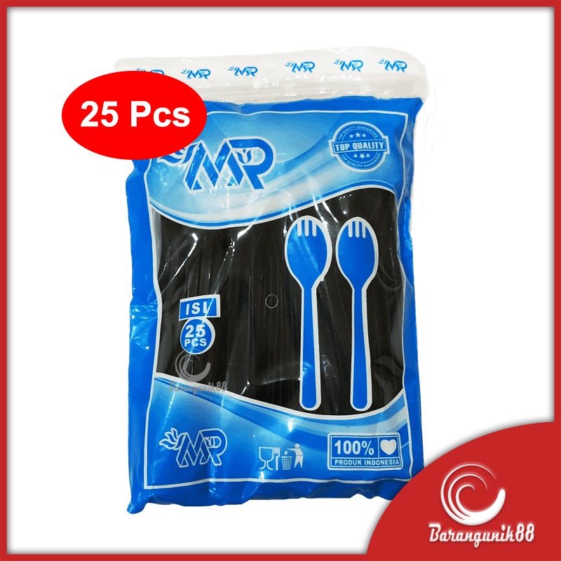 [25 Pcs] Sendok Garpu 2 in 1 Plastik Food Grade