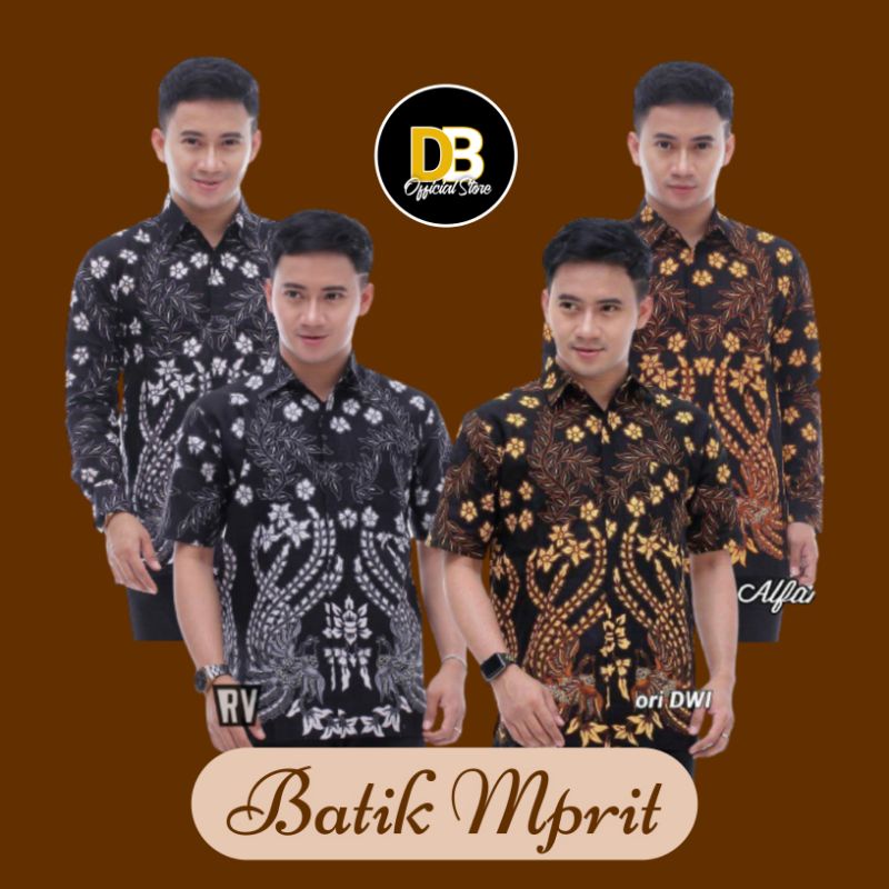 Baju Batik Pria Motif Mprit M L XL XXL Lengan Panjang dan Pendek / Kemeja Batik Pria Pekalongan Murah Bisa COD
