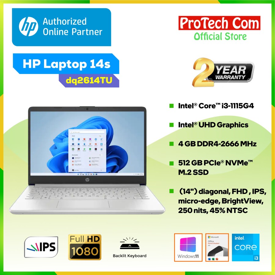 Jual Laptop Hp 14s Dq2614tu I3 1115g4 8gb 512gb Ssd 14 Fhd Ips Ohs W11 Shopee Indonesia 2924