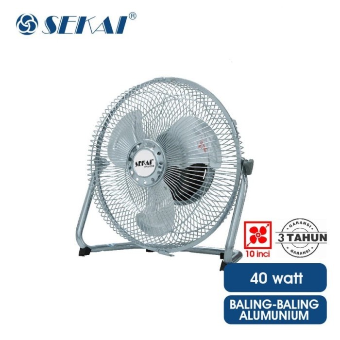 Sekai HFN-1050 Kipas Angin Meja Duduk Metal Floor Fan 10 Inch HFN1050 10&quot; High Performance Angin Kencang Kipas Besi