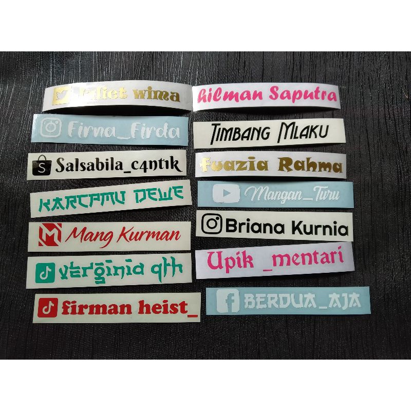 

3 STICKER NAMA Hanya 5850,bisa beda,sesuai Reques