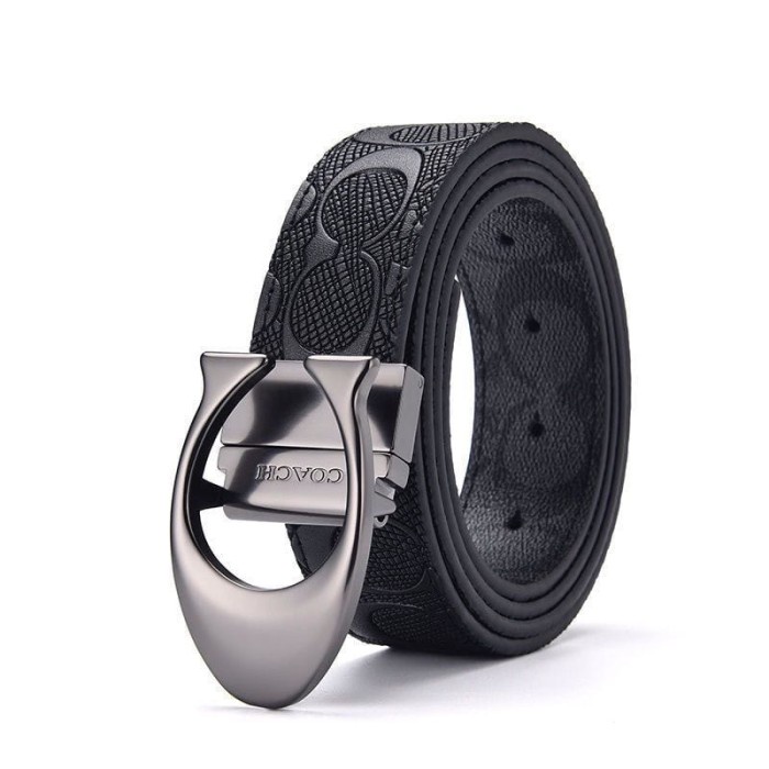 Ikat Pinggang Ikat Pinggang Pria Coach Tusuk Gesper Logo C Sabuk Reversible