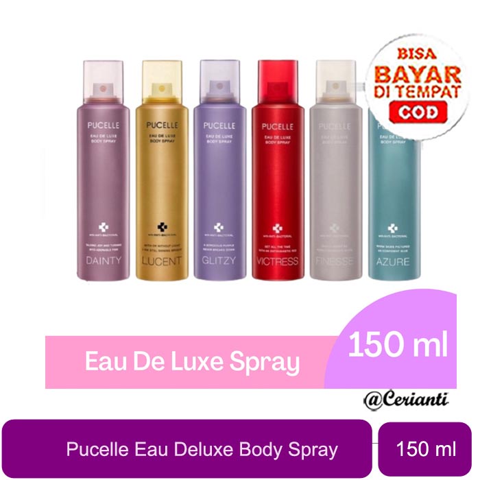 [LUAR PULAU WAJIB KARGO] [BODY SPRAY KALENG | BPOM] PUCELLE Eau De Luxe Body Spray Lucent - 150ml_Cerianti