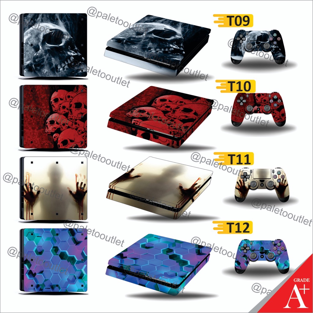 Garskin ps4 slim ps4 fat ps4 pro motif horor skull tengkorak monster