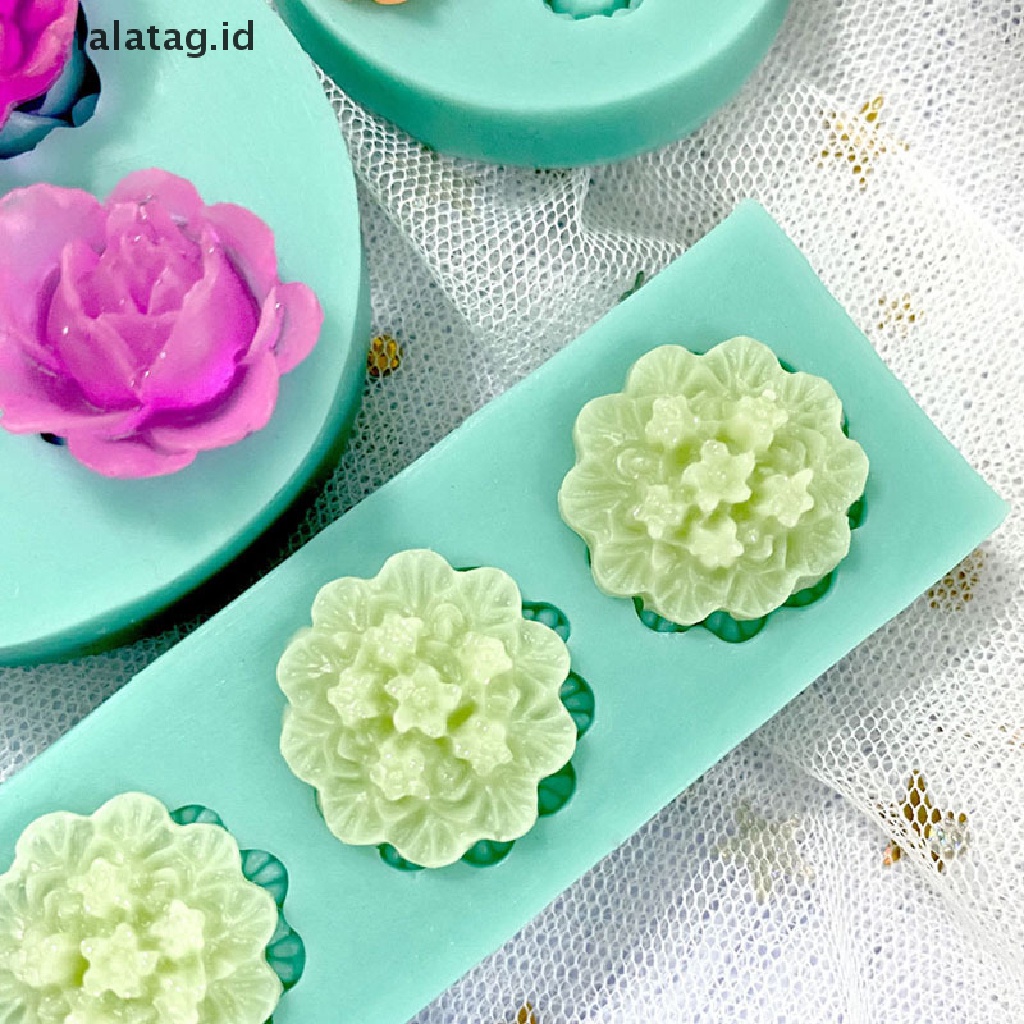 [lalatag] Fondant Mini Cetakan Silikon Coklat DIY Handmade Model Hati Bunga Baking Valene's Day Dekorasi Kue 3D Bougie Drop Lem [ID]