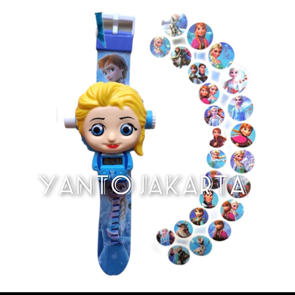 JAM TANGAN ANAK PEREMPUAN KARAKTER FROZEN PROYEKTOR