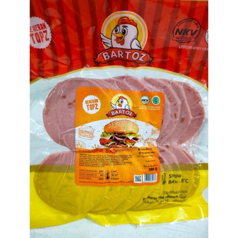 

Bartoz beef burger / burger sapi bartoz mini 20's (280gr)