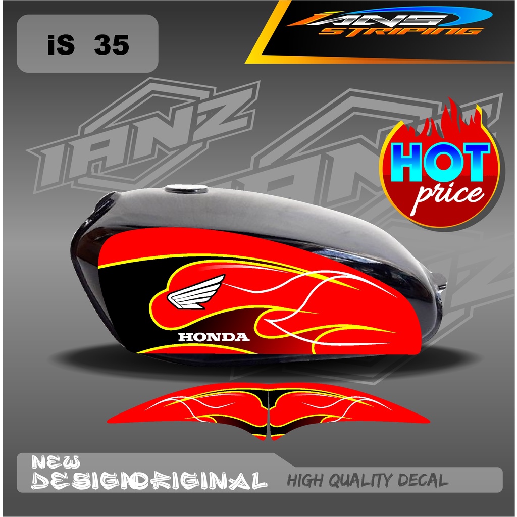 STRIPING TANGKI CB100 CUSTOM VARIASI HOLOGRAM/NON HOLOGRAM IS35