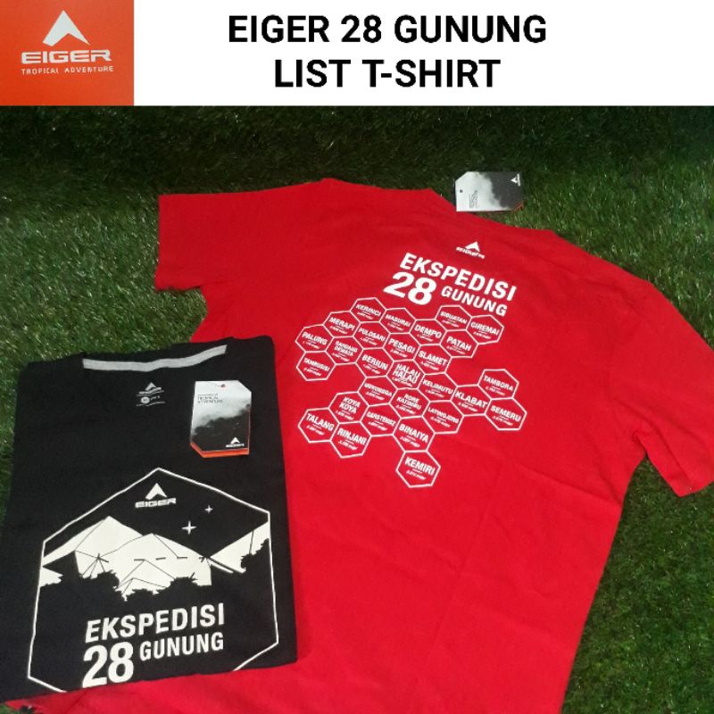 T Shirt Eiger1989 X28 Gunung List Original - Kaos Ekspedisi 28 Gunung