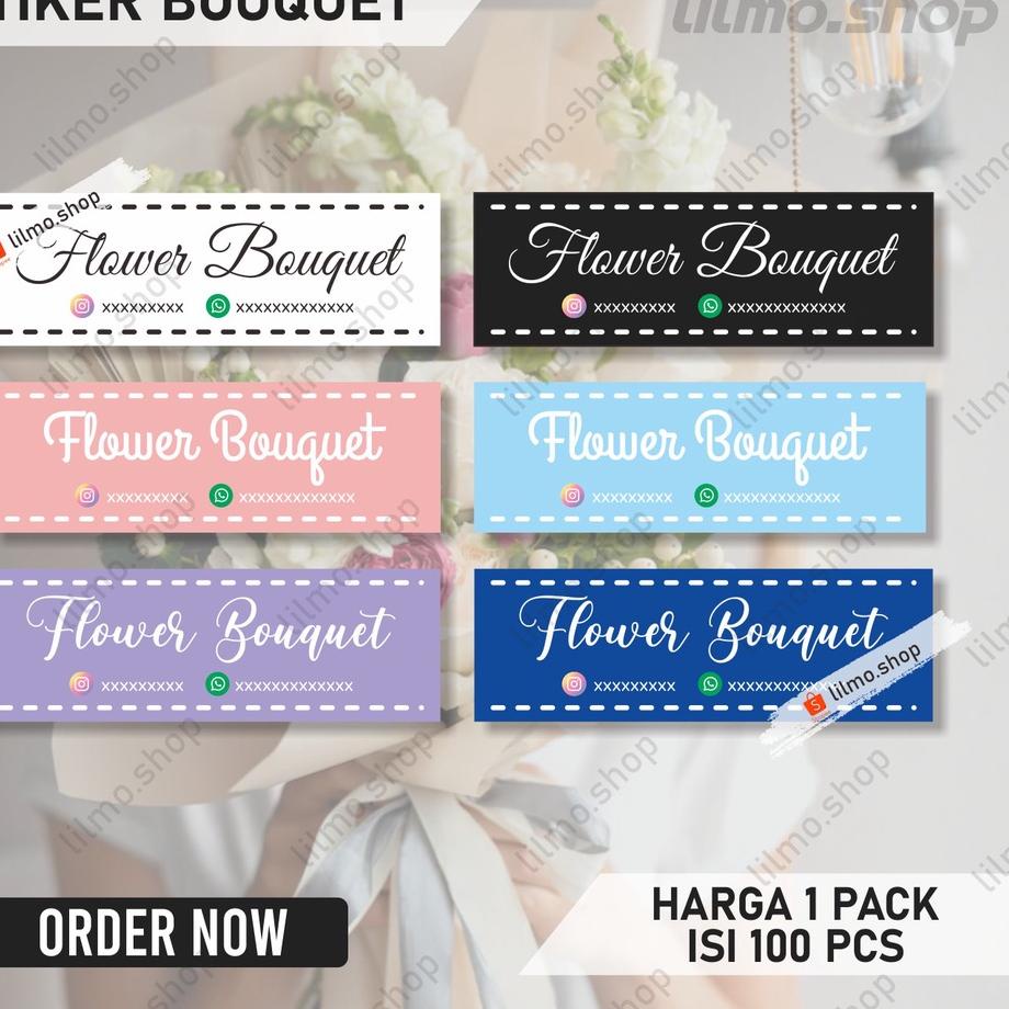 

WYA252 (1 PACK ISI 100 Pcs) Stiker Buket, Stiker Label Buket, Stiker Bouquet, Stiker label Bunga ||