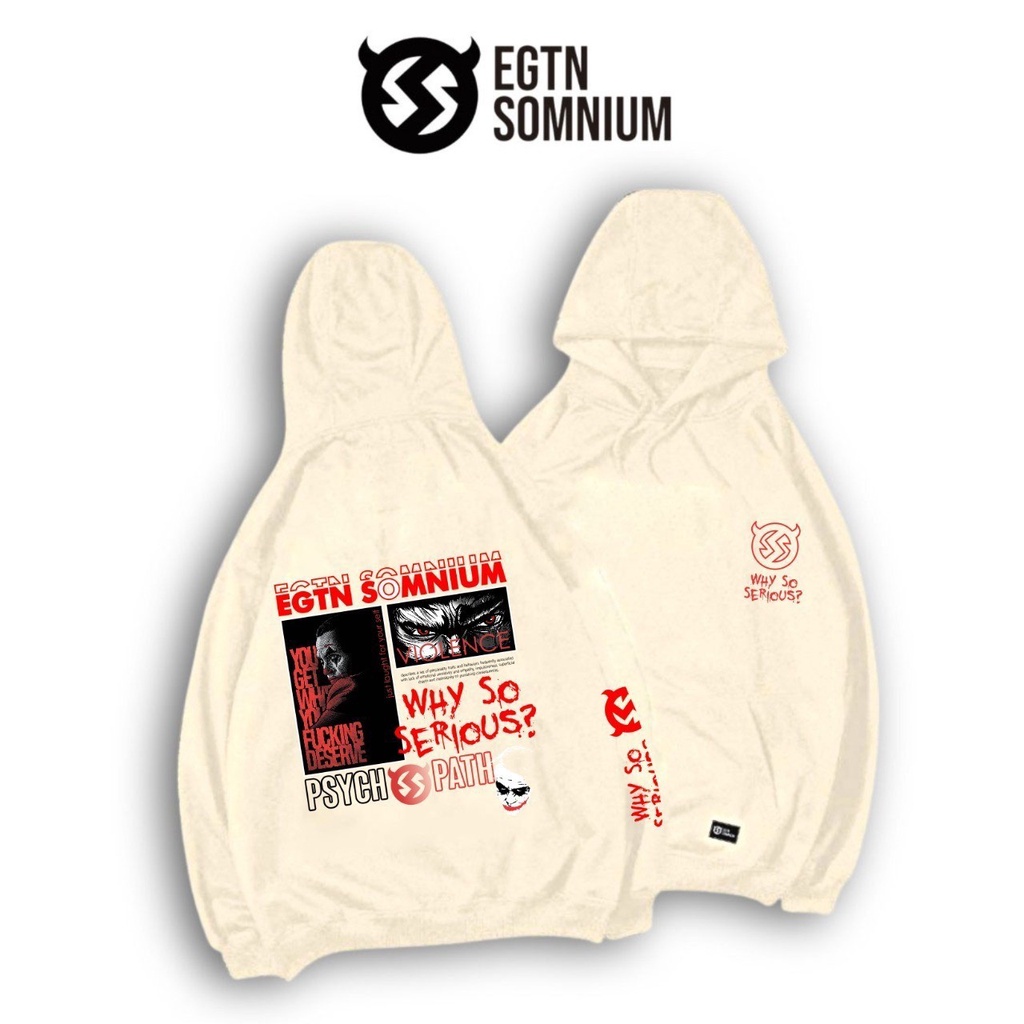 SWEATER HOODIE PRIA SOMNIUM EIGHTY NINE/HOODIE PRIA CREAM MOTIF GAMBAR/HOODIE JUMPER SIZE JUMBO