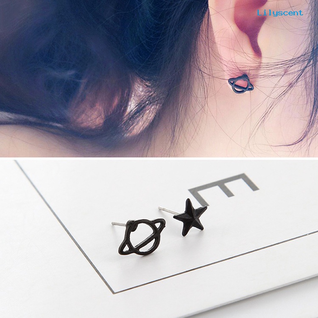 [LS] Ear Studs Anting Stud Bentuk Saturnus Bahan Alloy Anti Korosi Ramah Lingkungan Untuk Anak Laki-Laki