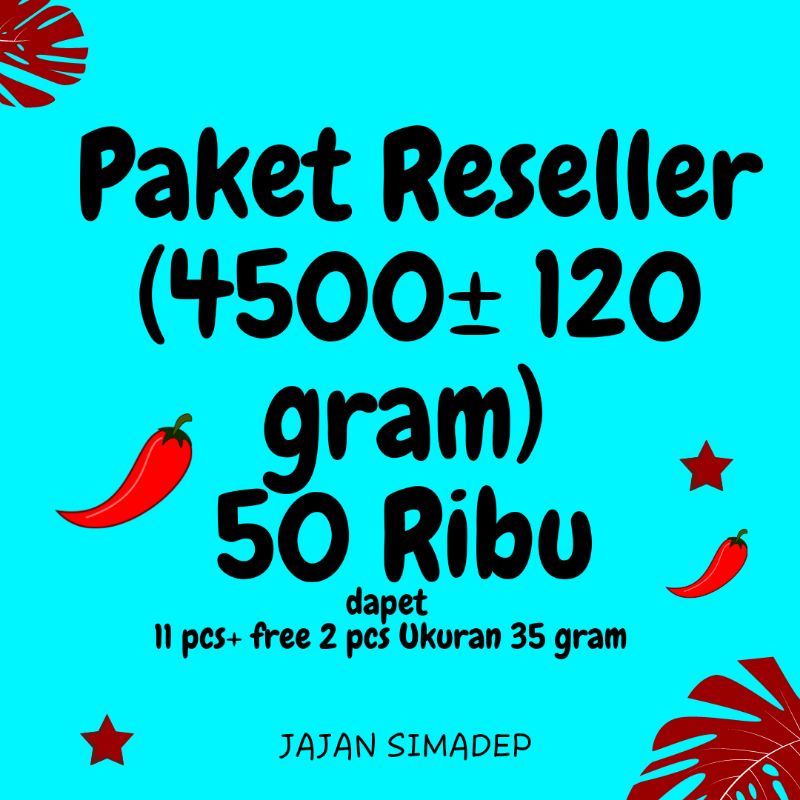 

PAKET RESELLER 50 RIBU 11 PCS (±120 GRAM)