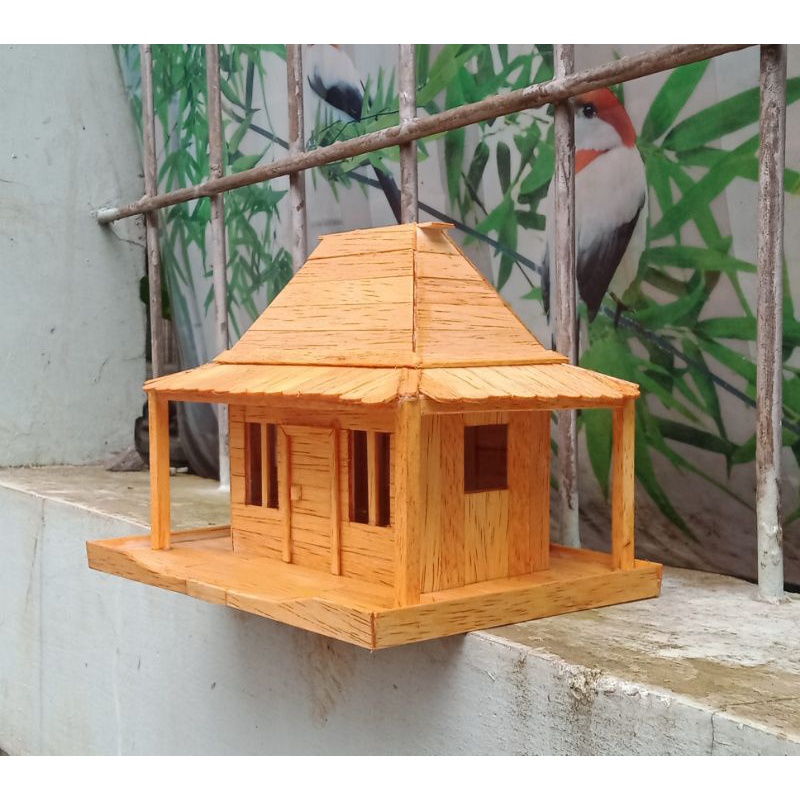 miniatur rumah adat dari stik es krim