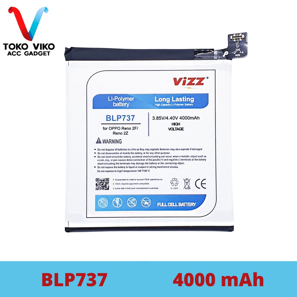 Vizz Oppo BLP737 Reno 2F / Reno 2Z Baterai Batre Original