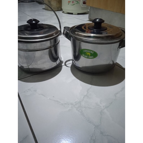 rantang soto mini diameter 14 cm set panci sayur tutup stainless diameter 16 cm tebal murah
