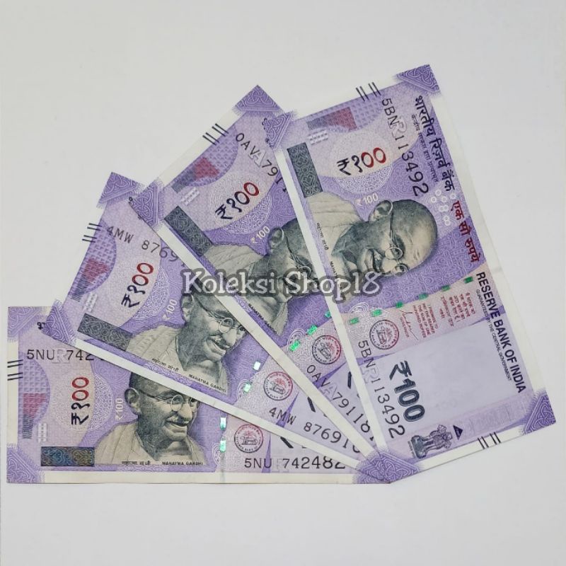 Koleksi Rupee India Pecahan 100 Rupee