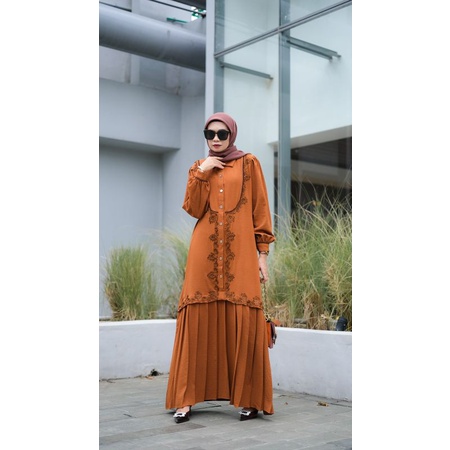 new hana dress che~day by dcl premium gamis dress airflow premium gamis crinkle simpel pengajian aca